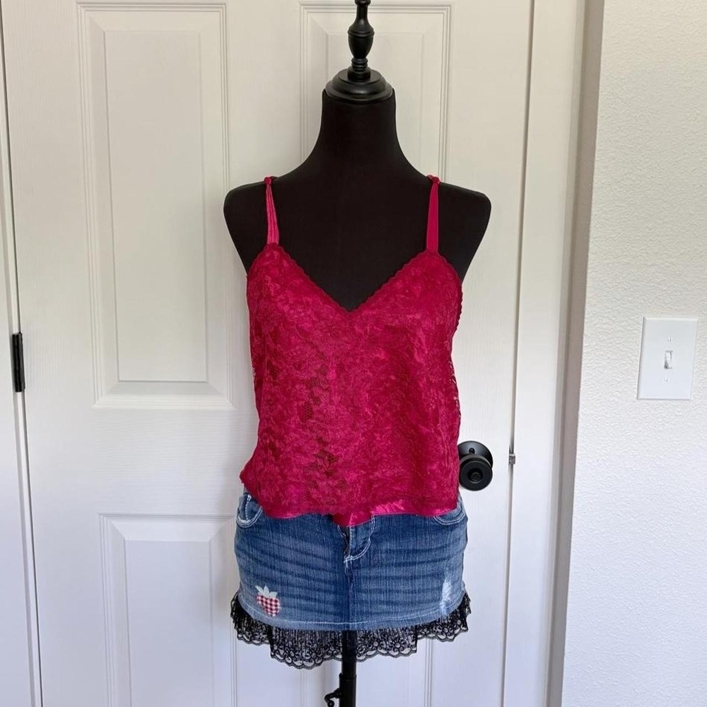 Vintage 1980's Gold Label Victoria's Secret Red Cami